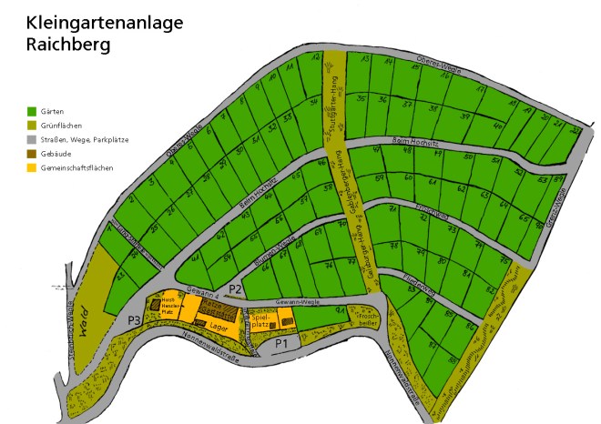 Plan von Gartenanlage